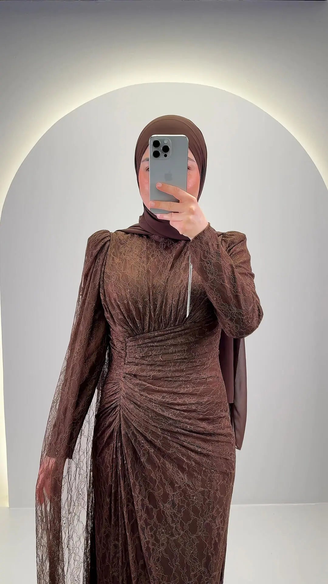 Vestido de noche Asell marrón