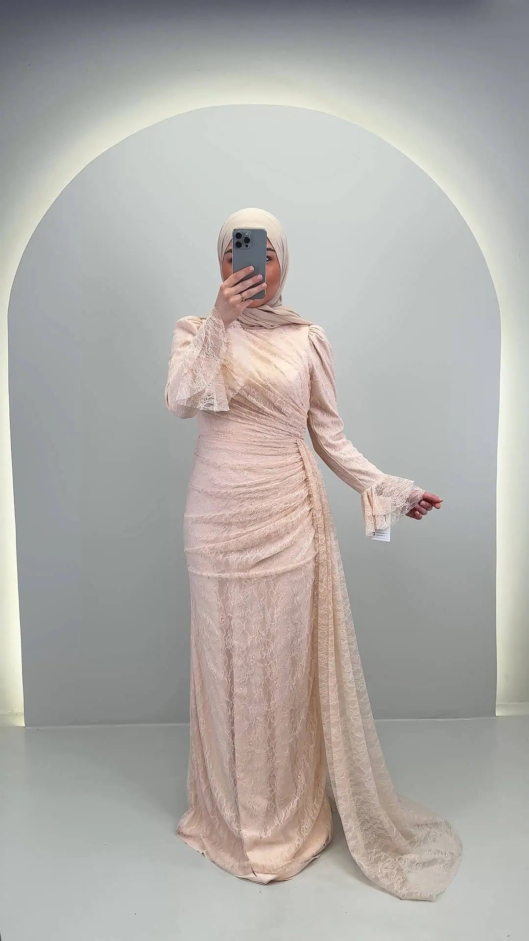 Vestido de noche Eliza Beige