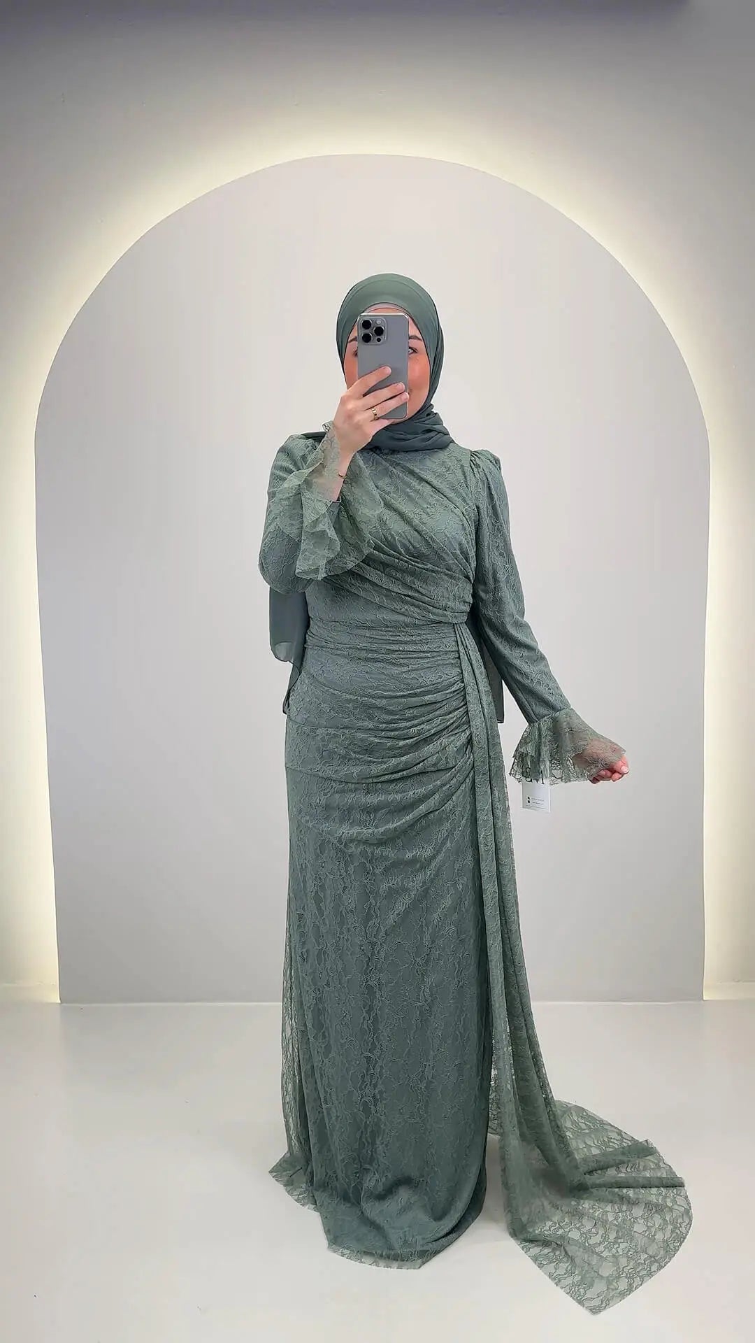 Vestido de noche Eliza Caqui