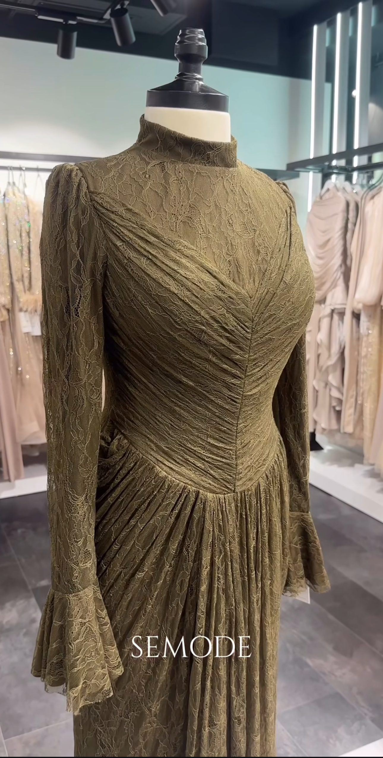 Vestido de noche Selin verde