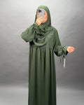 Conjunto Mila Abaya con Khimar Caqui