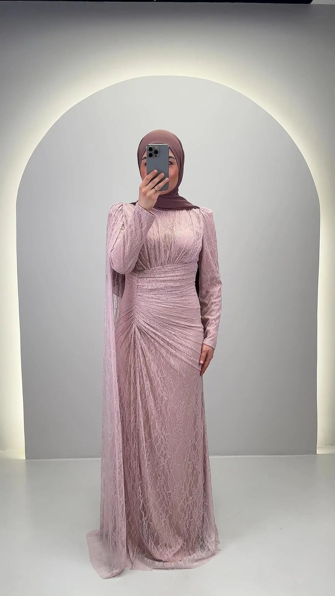 Vestido de noche Asell rosa