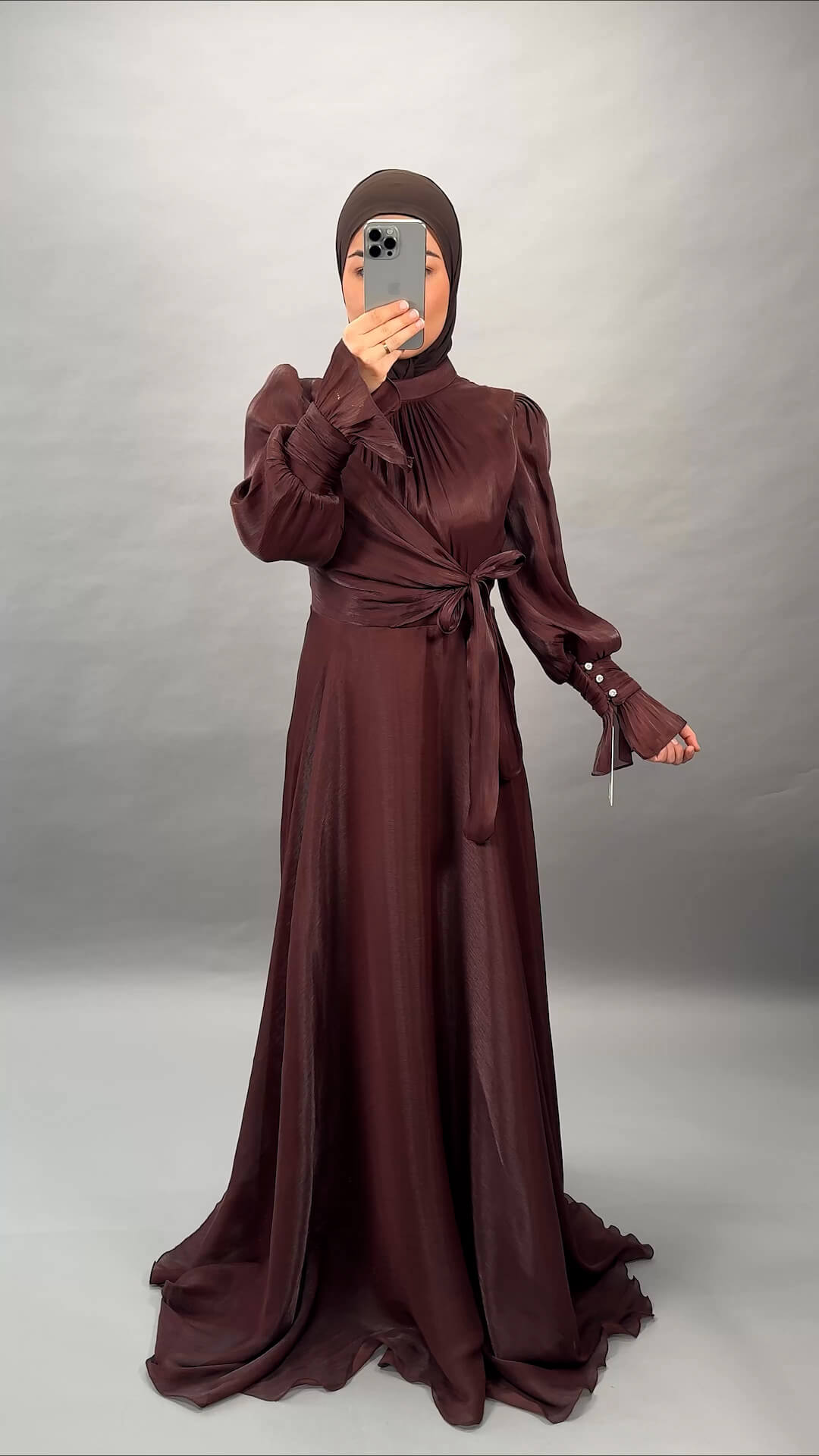 Aren vestido de noche marrón