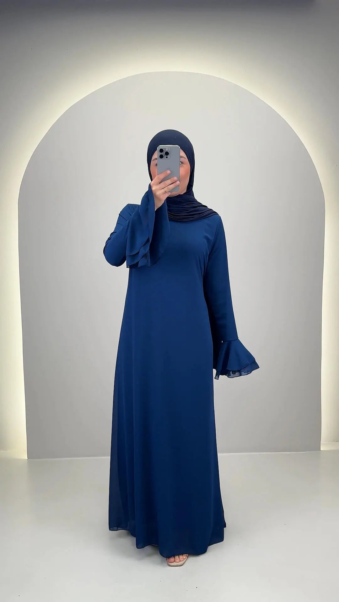 Vestido de noche Fima azul oscuro