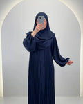 Conjunto Hifaya Abaya con Khimar Azul Oscuro