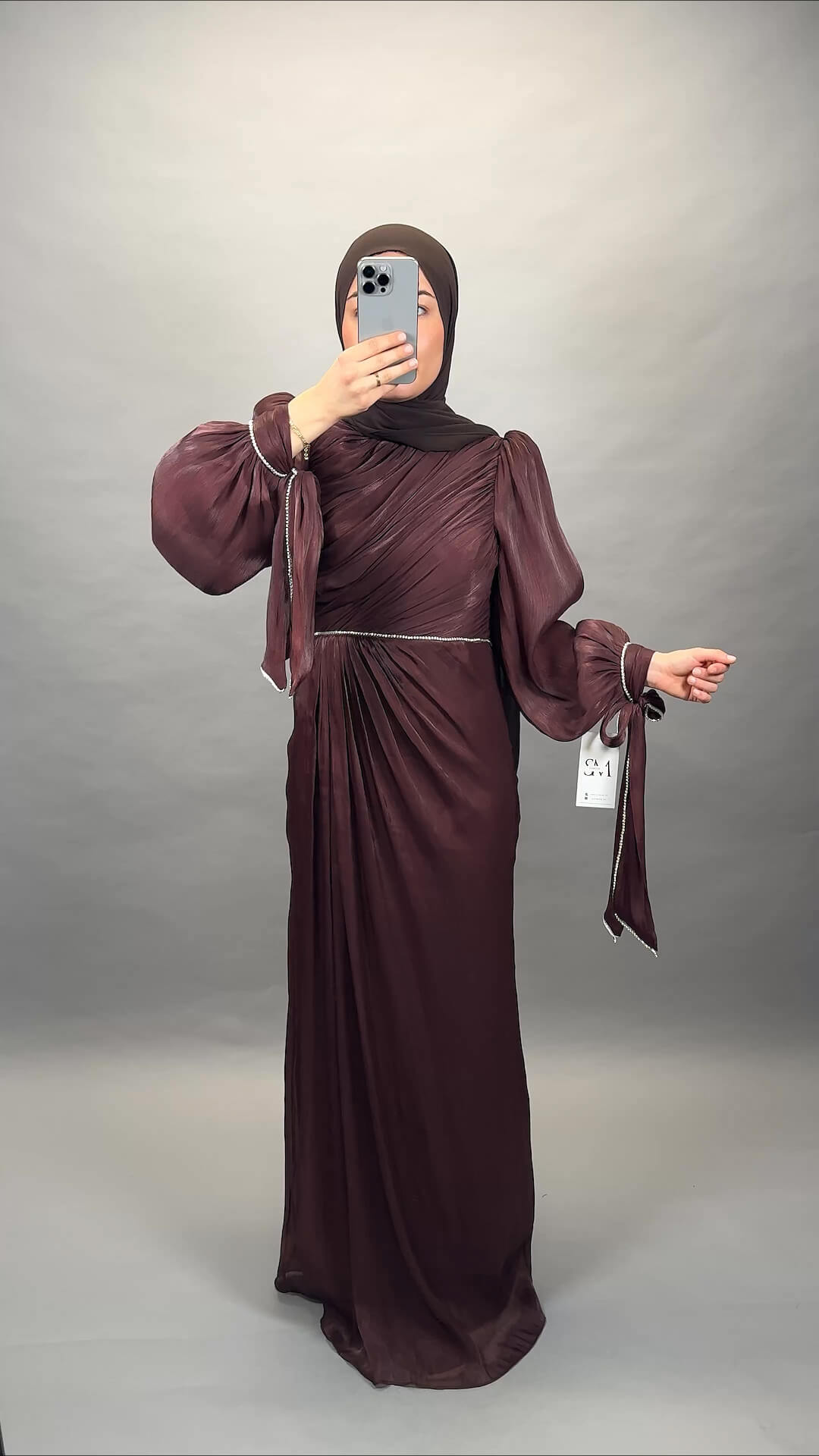 Vestido de noche Finay marrón