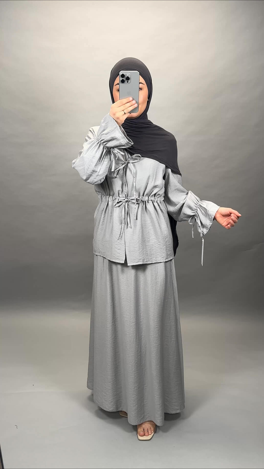 Asliya dos piezas gris