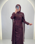Vestido de Noche Leyla Marrón