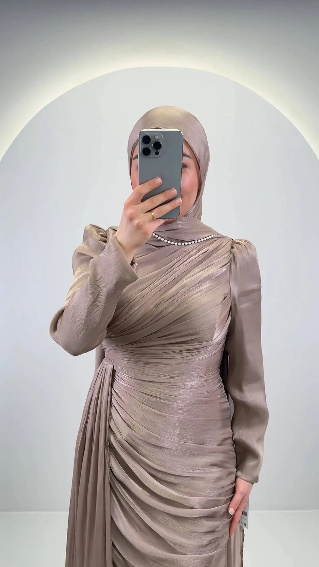 Leyla Abendkleid Taupe