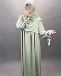 Conjunto Mila Abaya con Khimar Menta