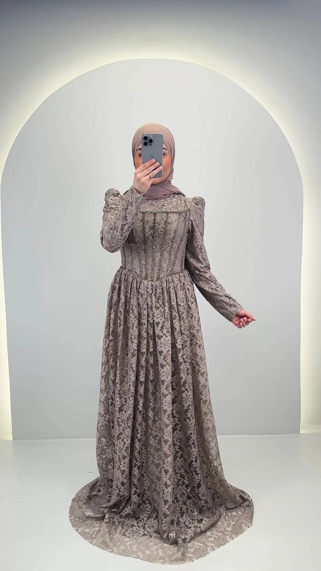 Mina Evening dress Taupe