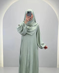 Hifaya Abaya Set con Khimar menta