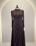 Nayla Vestido de Noche Marrón