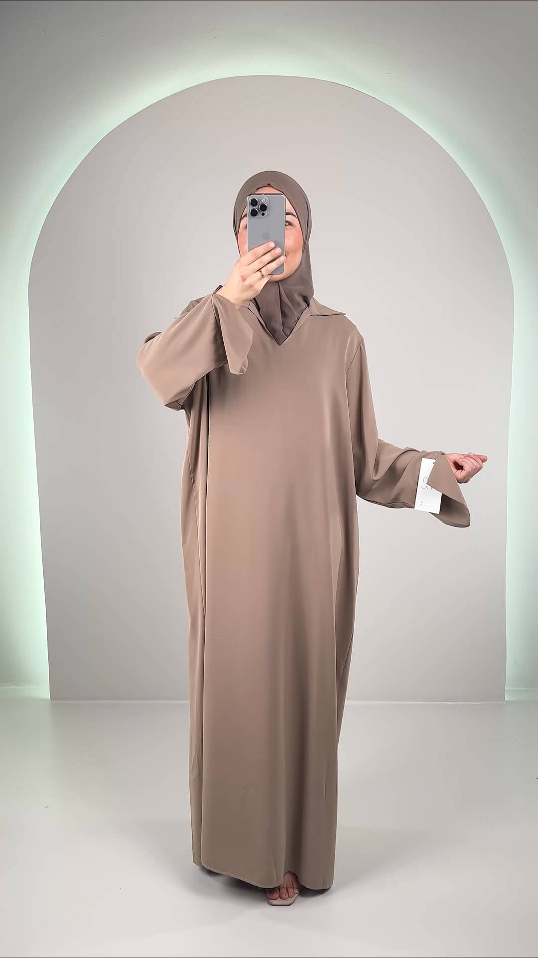 Vestido de noche Selia Topo