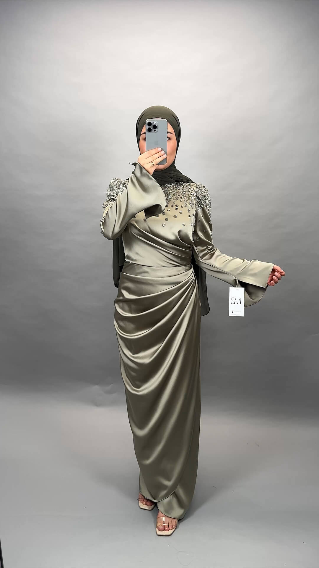 Sirin vestido de noche verde