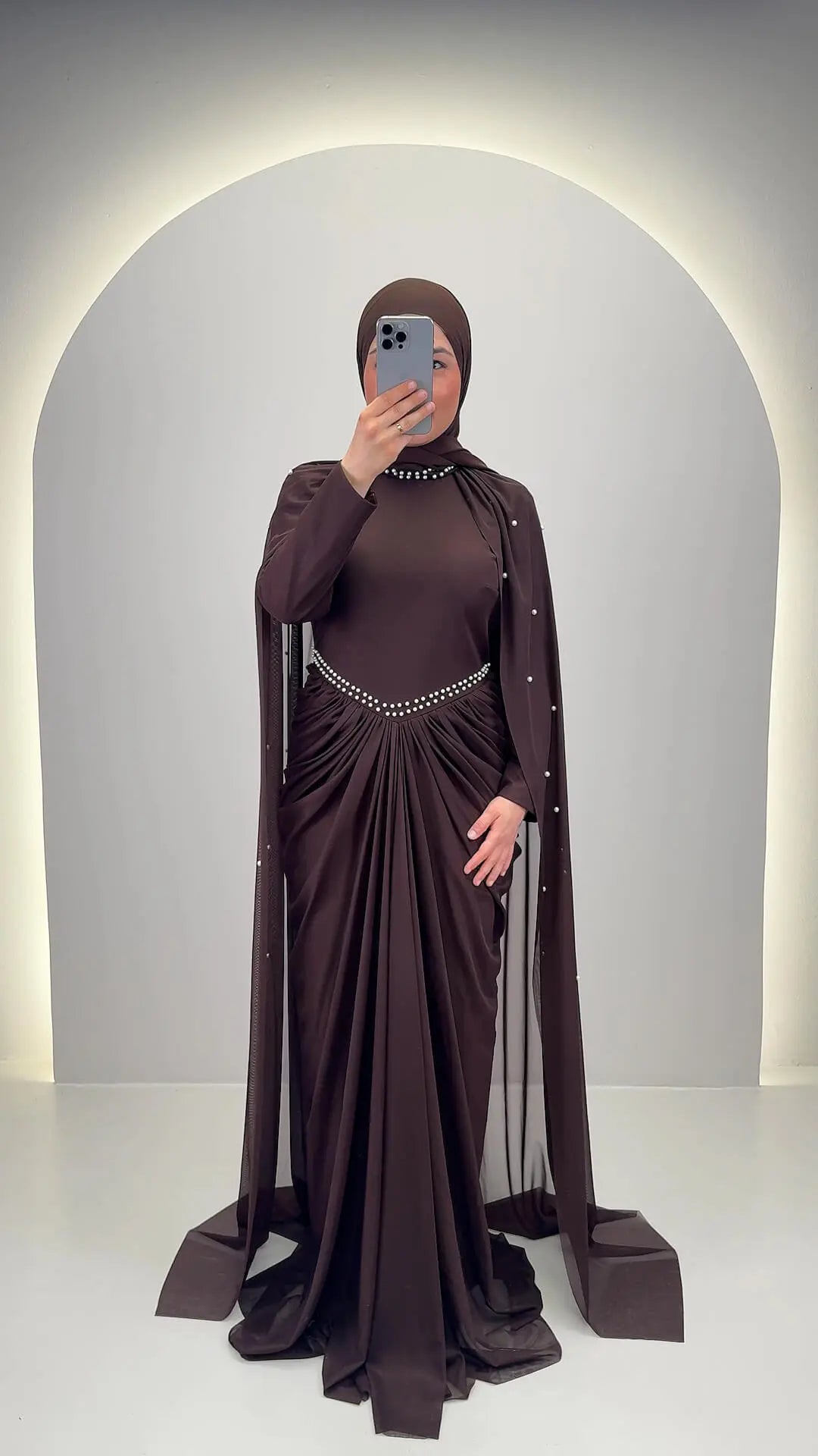 Vestido de noche Tiya Marrón