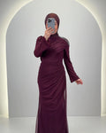 Vestido de noche Tuyana color vino