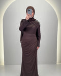 Vestido de noche Tuyana Marrón