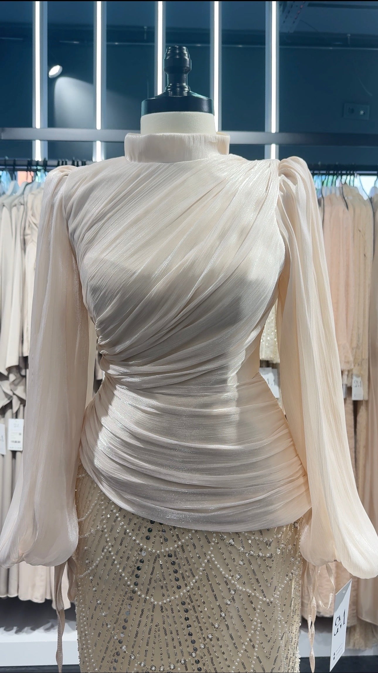 Vestido de noche Dian Beige