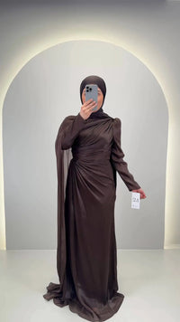 Vestido de noche Arya Marrón 01
