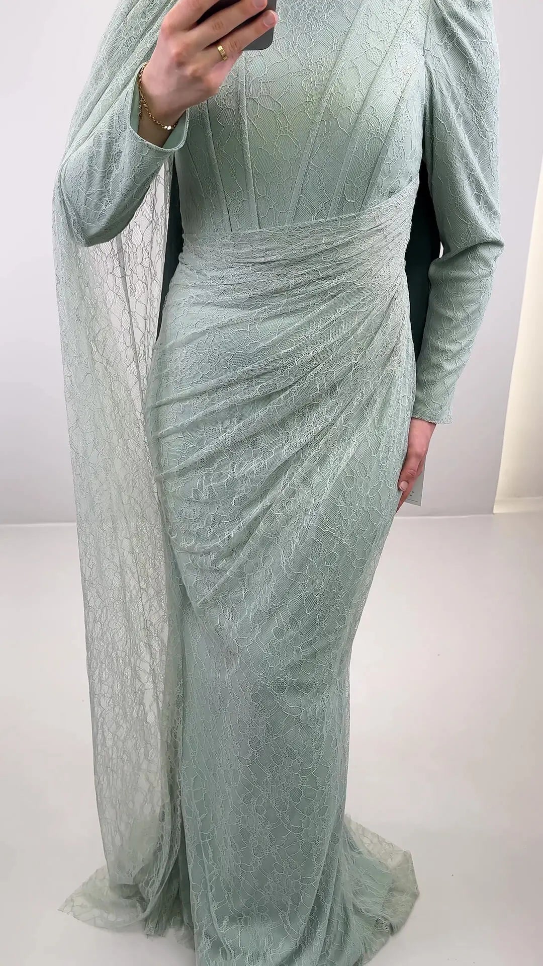 Vestido de noche Emiya Menta