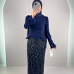 Vestido de noche Hisra Azul oscuro