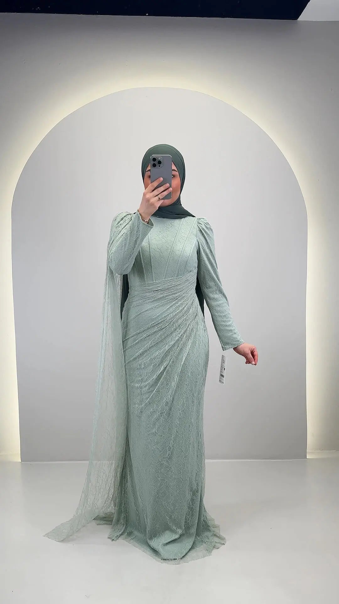 Vestido de noche Emiya Menta