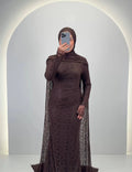 Vestido de noche Liora marrón