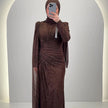 Vestido de noche Asell marrón