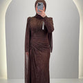 Vestido de noche Asell marrón