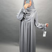 Conjunto Mila Abaya con Khimar Gris