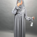Conjunto Mila Abaya con Khimar Gris