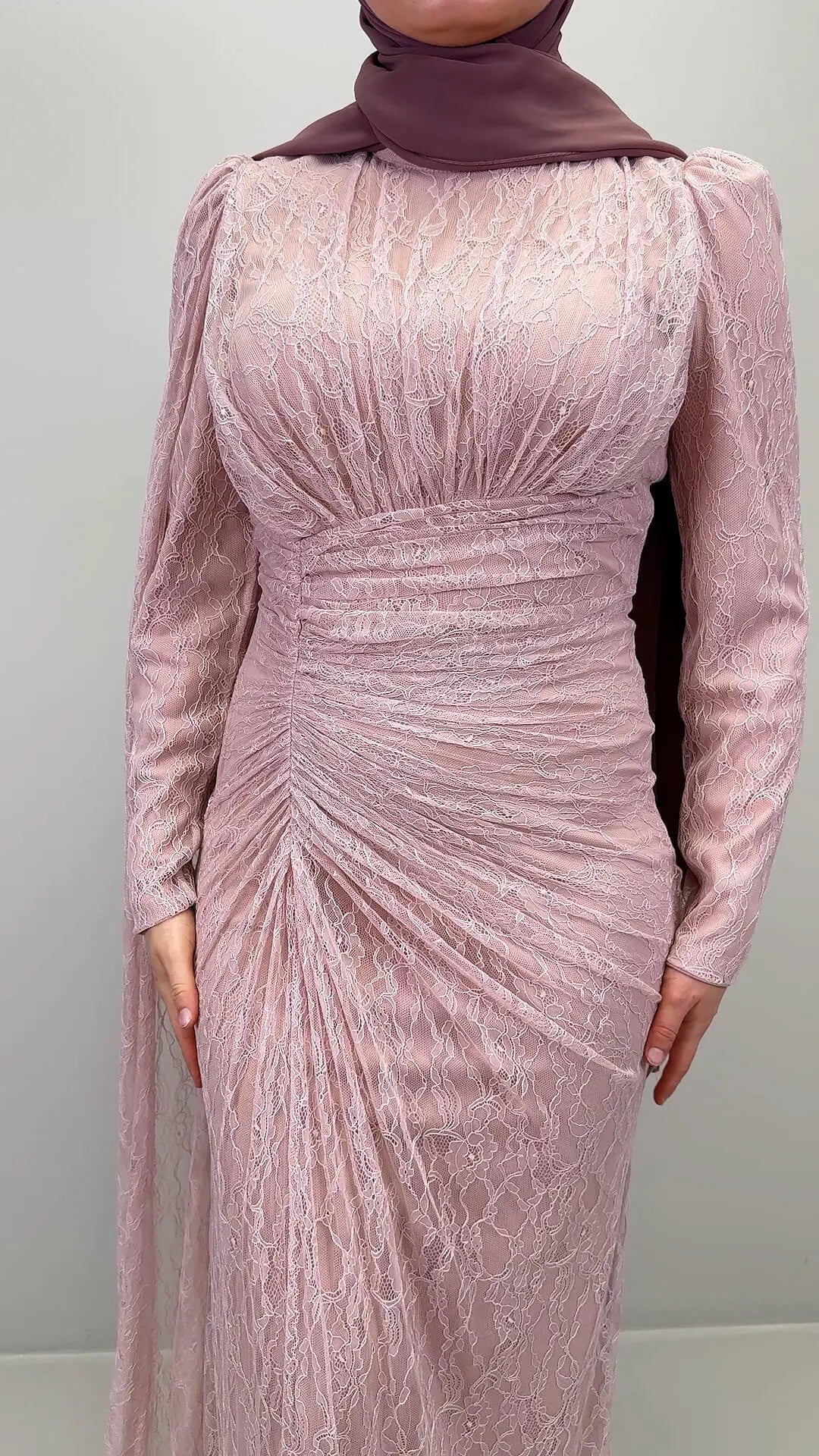 Vestido de noche Asell rosa