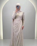 Vestido de noche Mireya Beige