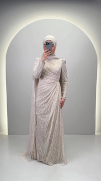 Vestido de noche Mireya Beige