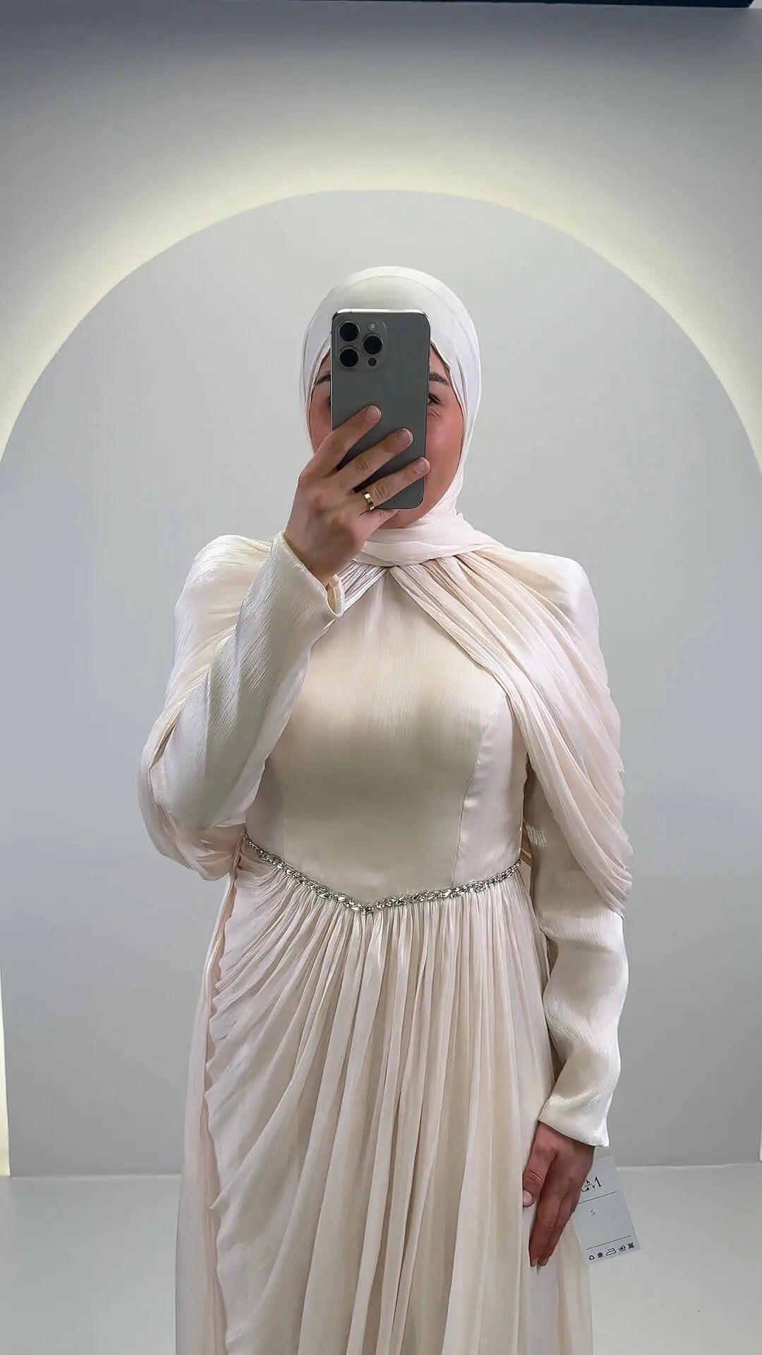 Vestido de noche Nefa Beige