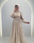 Vestido de noche Elsa Beige