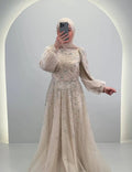 Vestido de noche Elsa Beige