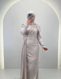 Leyla vestido de noche beige