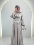 Vestido de noche Tisla Beige