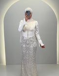 Vestido de noche Beys blanco crema