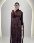 Vestido de noche Nirama marrón