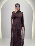 Vestido de noche Nirama marrón