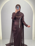 Vestido de noche Velina marrón