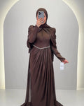 Vestido de noche Nefa marrón