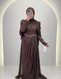 Vestido de noche Nefa marrón