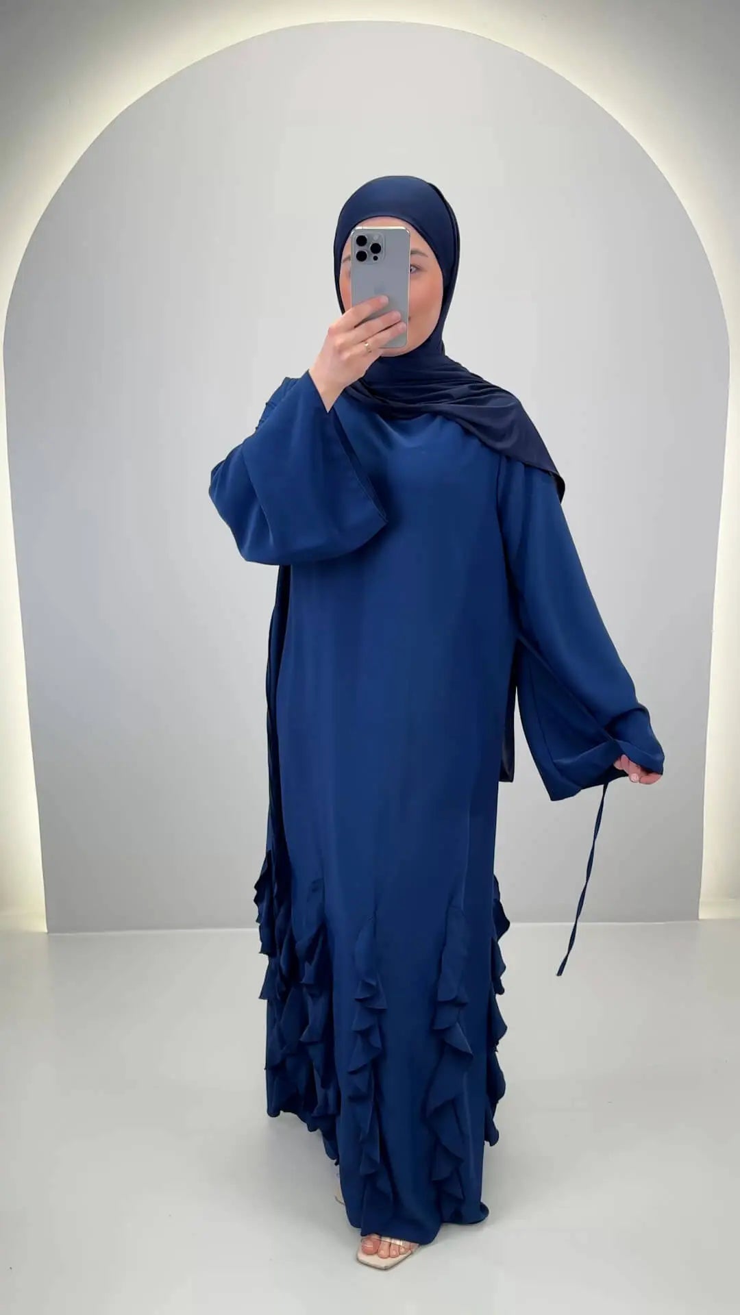 Vestido de noche Diya azul oscuro