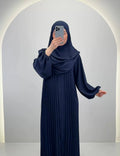 Conjunto Hifaya Abaya con Khimar Azul Oscuro
