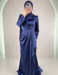 Valeri vestido de noche azul oscuro