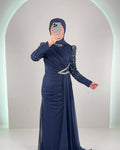 Vestido de noche Efila Azul oscuro
